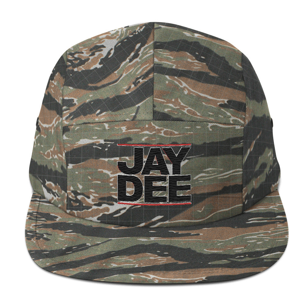 JAY DEE BLACK LETTERS/red Five Panel Cap