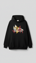 Oversized Graphic Hoodie With Embroidered Patch