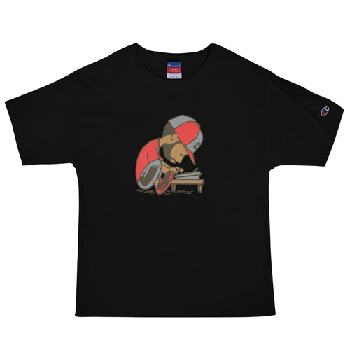 DEADLY MIKE RED Men's Champion T-Shirt - OFFICIAL MADUKES PRESENTS
