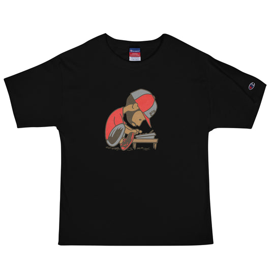 DEADLY MIKE RED Men's Champion T-Shirt - OFFICIAL MADUKES PRESENTS