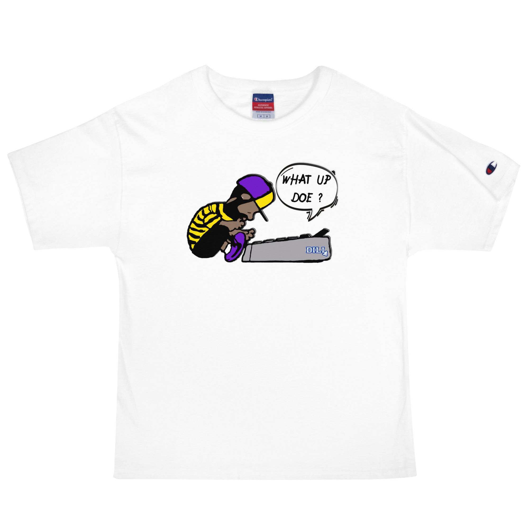 DEADLY MIKE YELLOW Men's Champion T-Shirt - OFFICIAL MADUKES PRESENTS