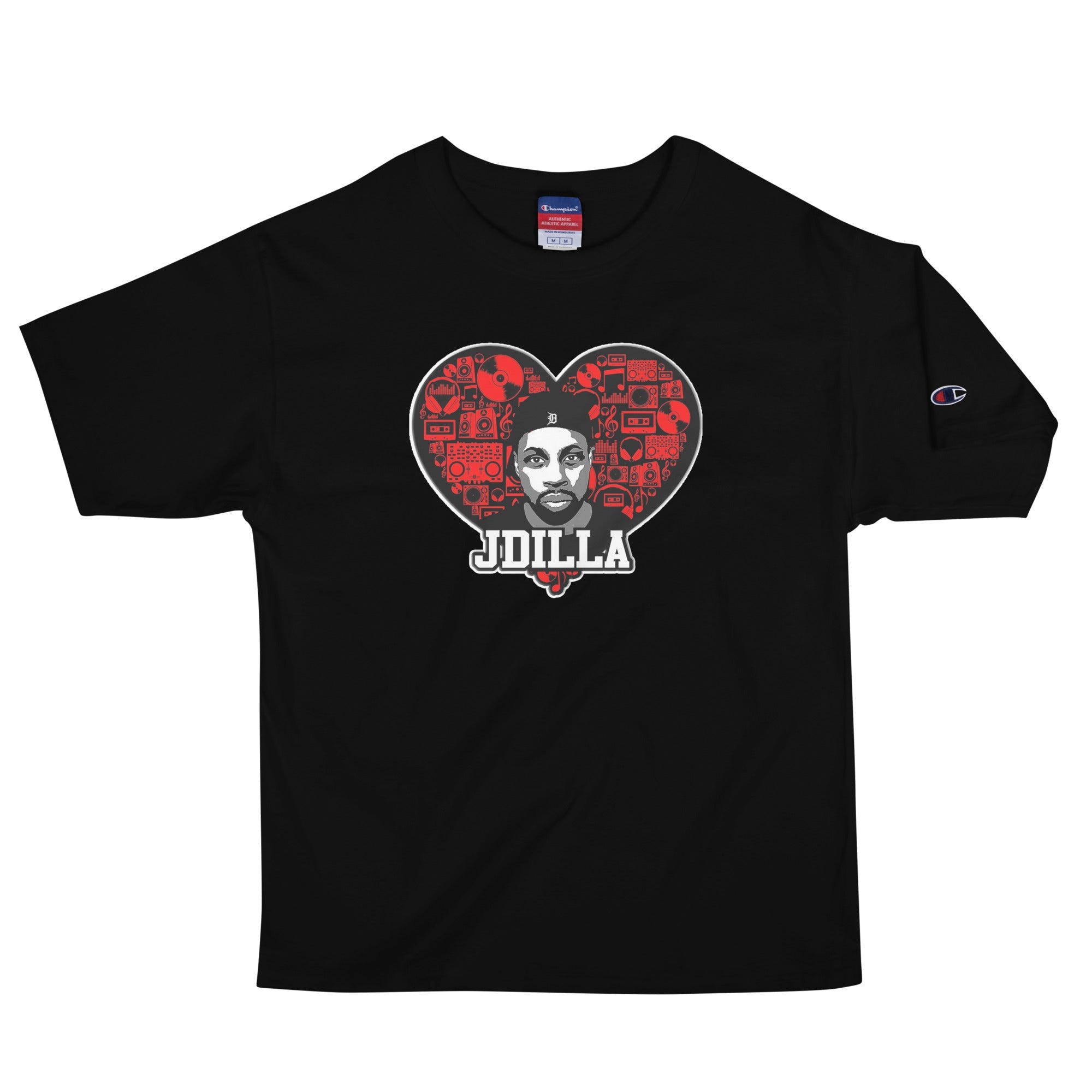 Cheeba Cheeba Records J Dilla トリビュートTシャツ HEART J DILLA Champion T-Shirt - Unleash Style and Strength Now