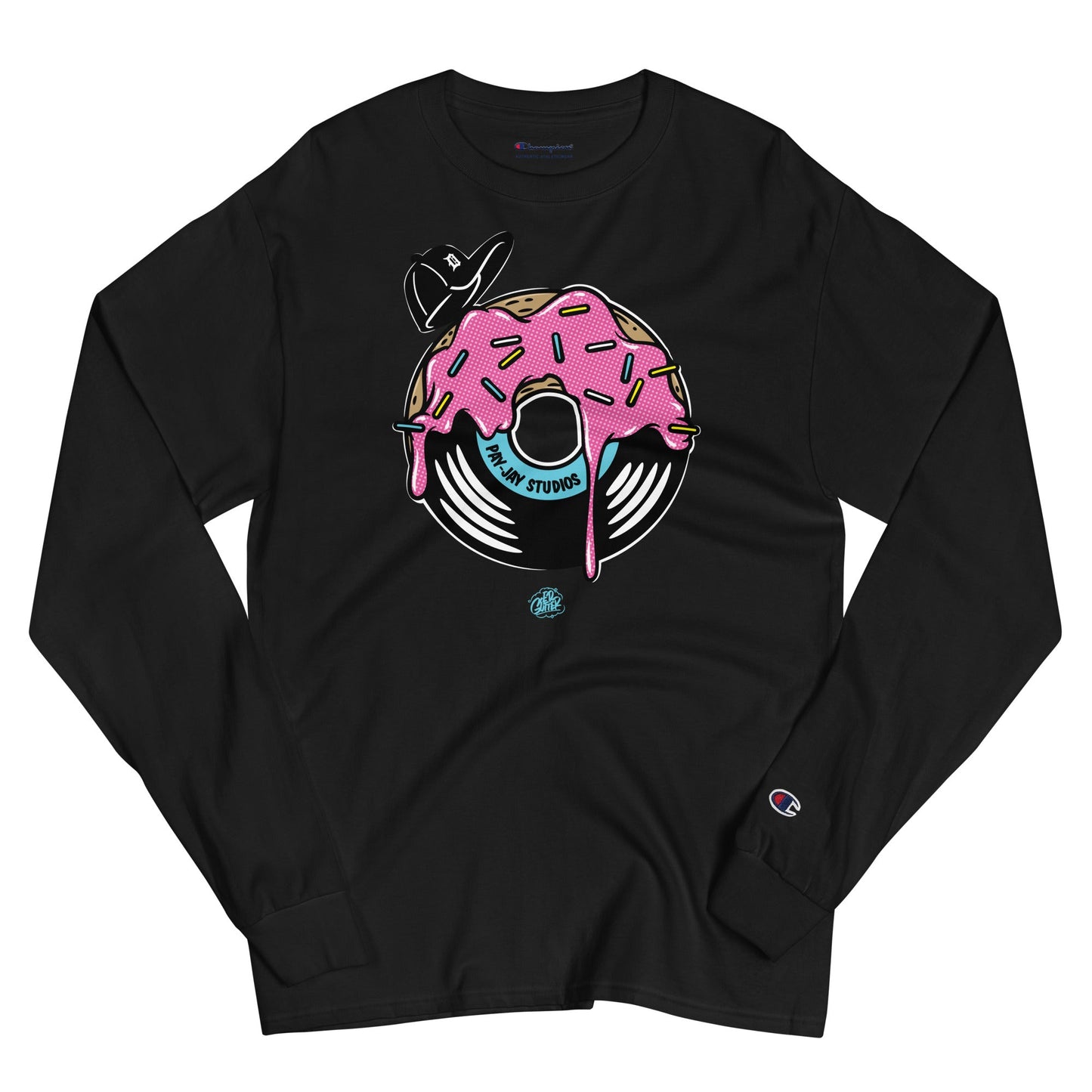 ED GUTTER DONUTS Men's Champion Long Sleeve Shirt - OFFICIAL MADUKES PRESENTS